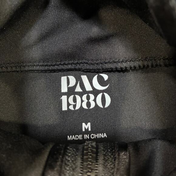 Pac 1980 Black Activewear Full Zip Pockets Cropped Jacket Women's Size Medium - Picture 7 of 8